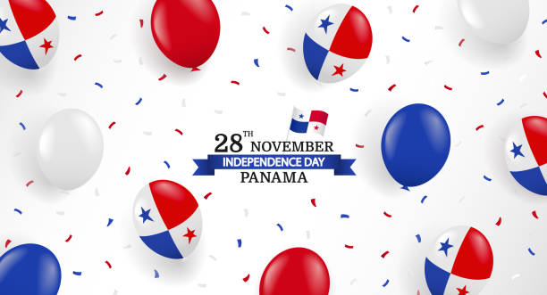 Panama Independence Day. Vector Illustration of Panama Independence Day. Background with balloons panamanian flag stock illustrations