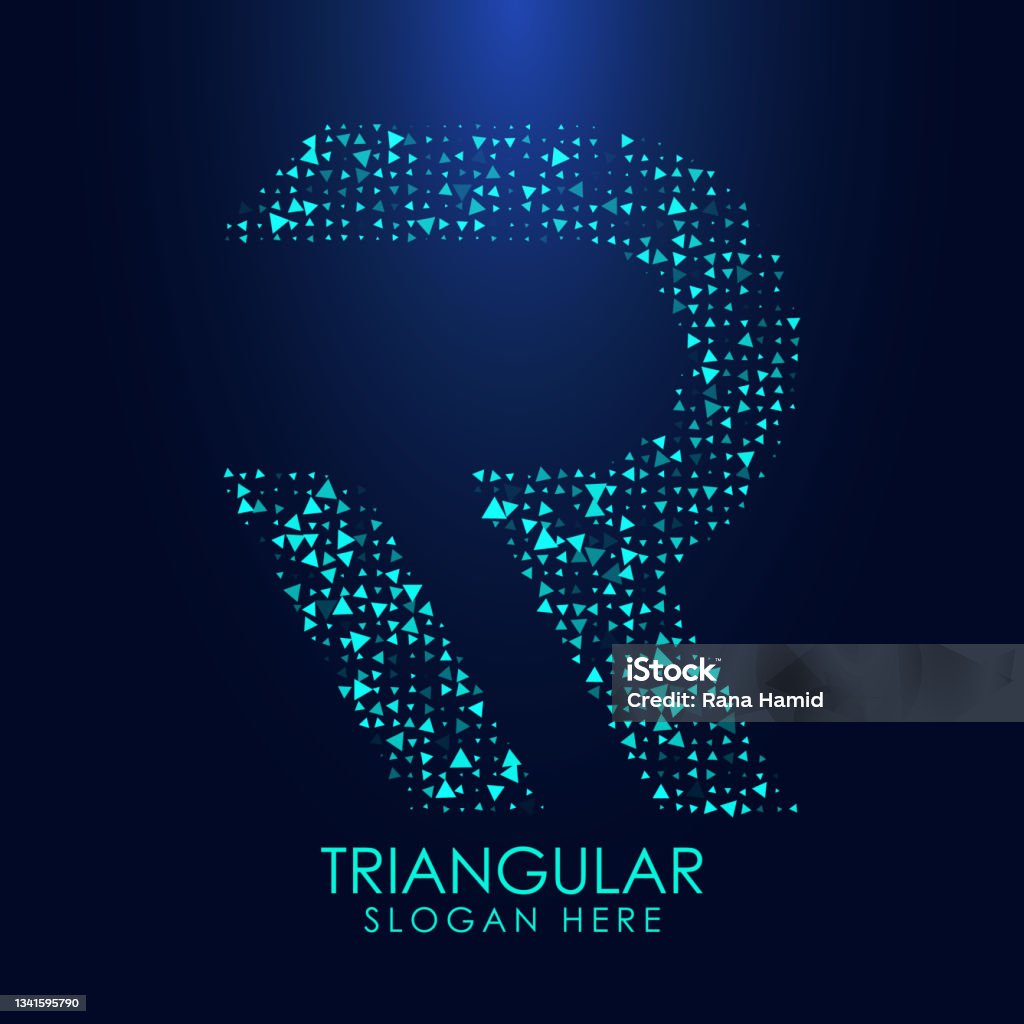 Triangle R Letter Futuristic Triangular Letter R In Halftone Letter Illustration Isolated ...