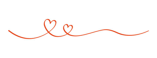 heart and love swirl divider - aşk stock illustrations