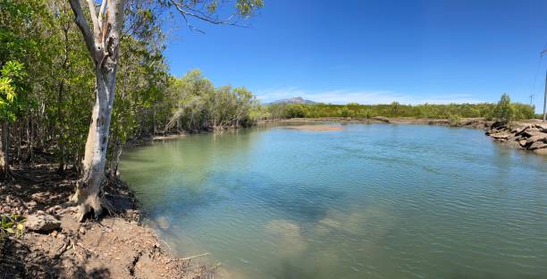 Australian bush North Queensland lake and mountain