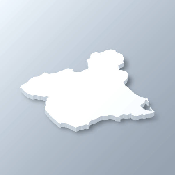 istock Region of Murcia 3D map on gray background 1341600260