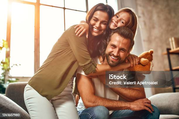 Family At Home Stock Photo - Download Image Now - Family, Happiness, Domestic Life