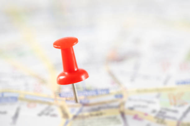istock Thumbtack Pinned on a City Map 1341608276