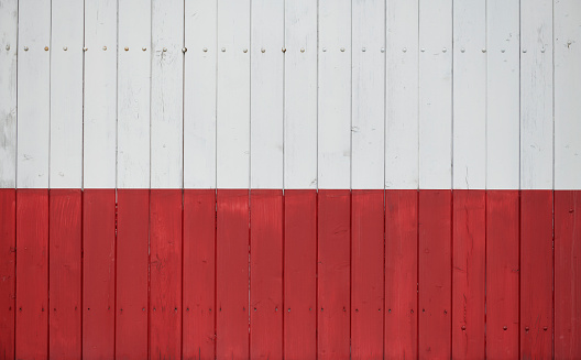 HighRes photograph of red and white wooden boards.