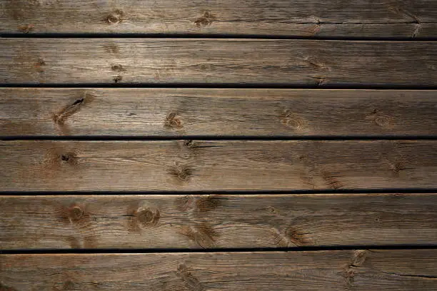 Aged weathered wood plank board on a beach background