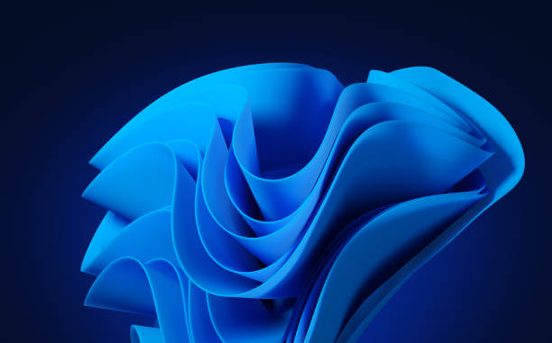 istock Abstract modern minimal background with folded fabric, blue cloth 1341613039