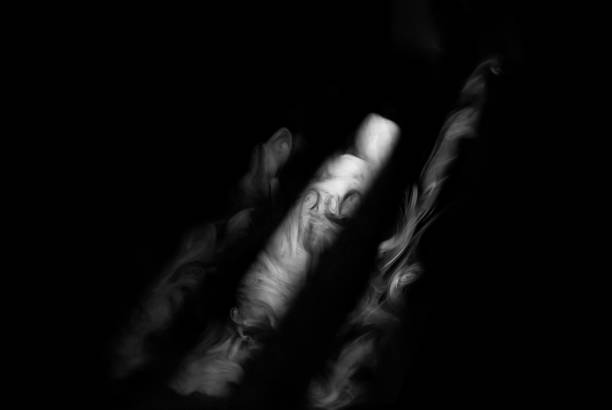 istock White smoke on a black background. The texture of scattered smoke. Blank for design. Layout for collages. 1341613902