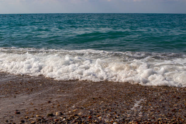 istock wavy sea background photo. foamy waves. 1341615251