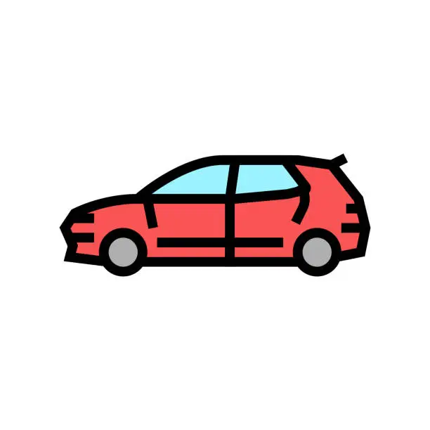 Vector illustration of hatchback car color icon vector illustration