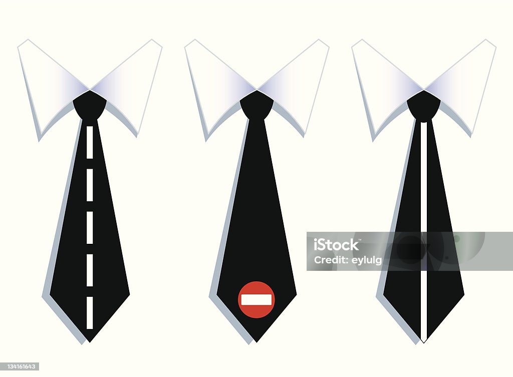 Ways of the businessman Vector illustration of three businessman neck ties with road lines. Business stock vector