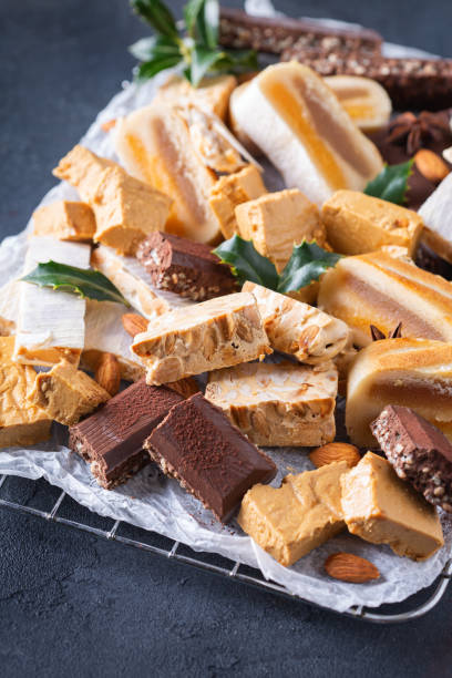 istock Typical Spanish Christmas sweets, nougat or turron 1341617766