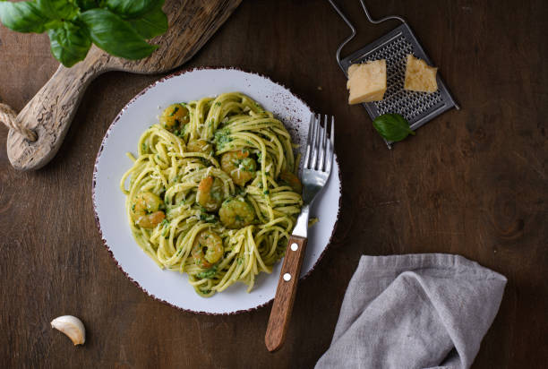 istock Delicious Italian pasta with spinach 1341619489