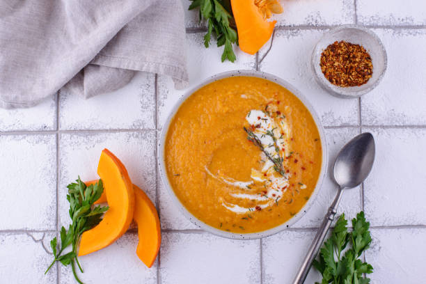 istock Traditional vegetarian pumpkin cream soup. 1341619565