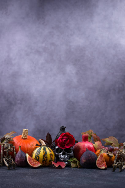 istock Halloween composition with autumn fruits 1341619828