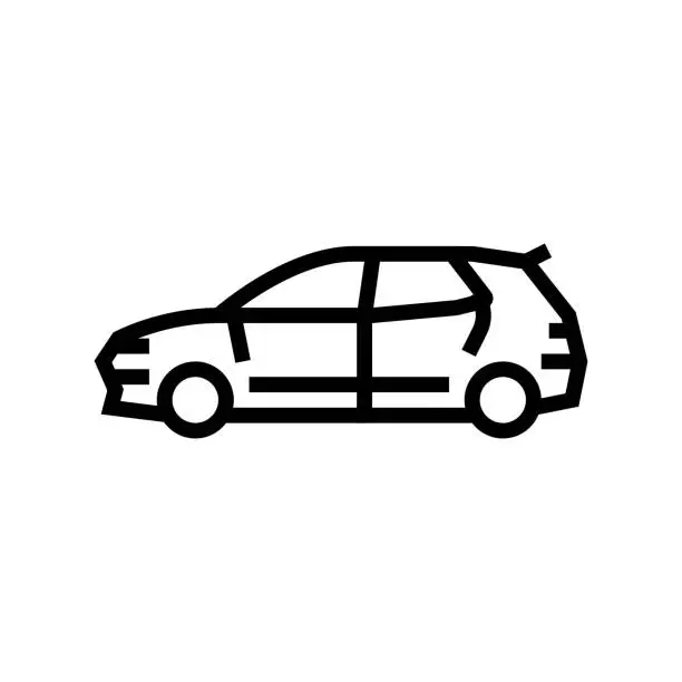 Vector illustration of hatchback car line icon vector illustration