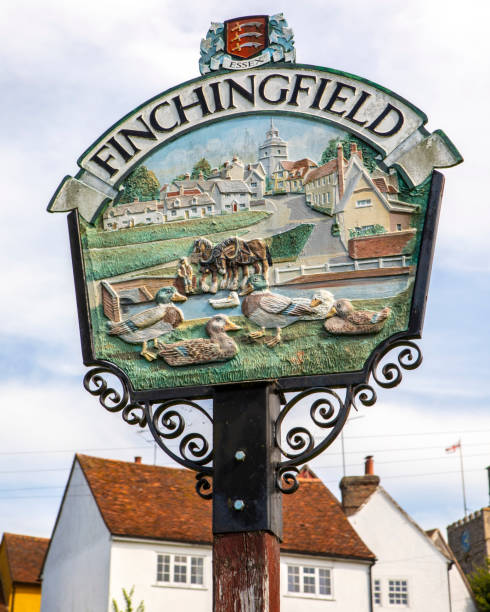 Finchingfield Sign in Essex, UK Traditional sign in the beautiful village of Finchingfield in Essex, UK. braintree essex photos stock pictures, royalty-free photos & images