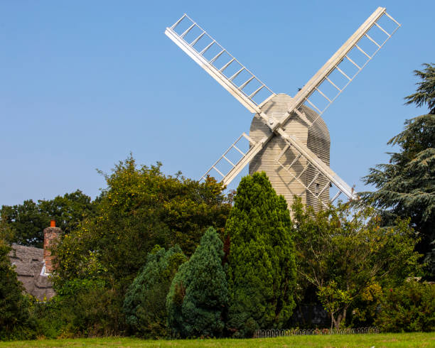 Duck End Mill in Finchingfield, Essex The lovely Duck End Mill, also known as Letchs Mill or Finchingfield Post Mill in the beautiful village of Finchingfield in Essex, UK. braintree essex photos stock pictures, royalty-free photos & images