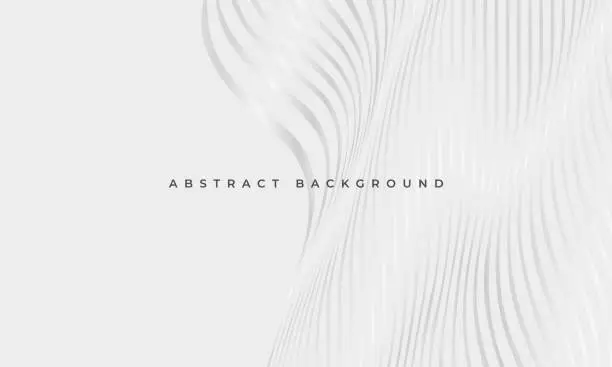 Vector illustration of Luxury abstract geometric elegance background with silver wavy glowing lines