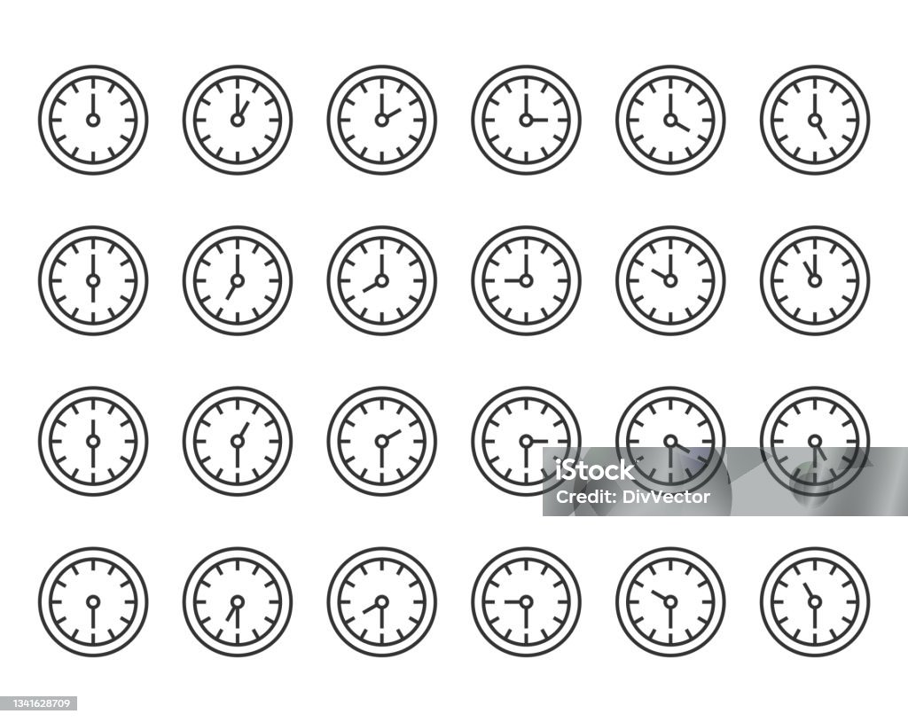 Clock Vector Set Stock Illustration - Download Image Now - Alarm, Clock ...