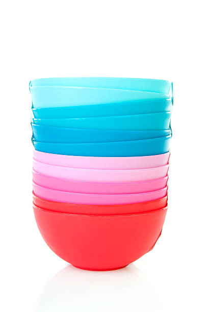 istock Pile of colorful plastic bowls 134162922