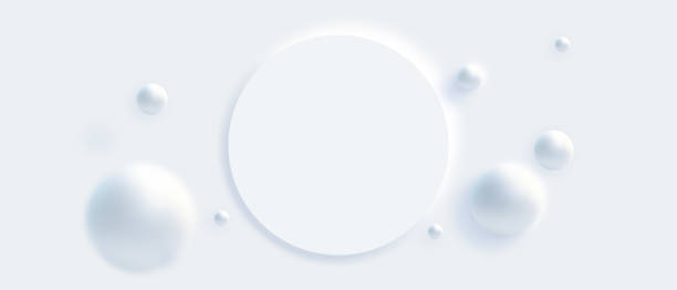 istock Abstract geometric modern white color background. Futuristic technology design. Abstract parametric interior. Blank opened 3D illustration mock-up. White circular building pale geometric pattern. 1341633453