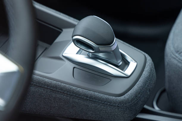 istock Gear shift in electric car 1341634562