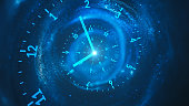 istock Spiral Clock - The Flow Of Time - Dark, Blue, Turquoise 1341635109