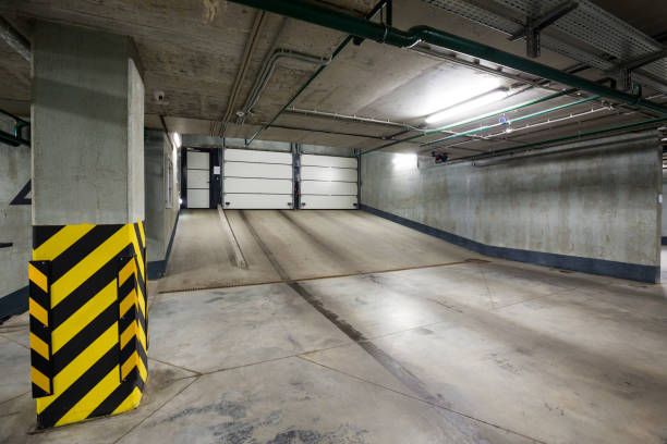 istock Underground car parking at modern house 1341635311