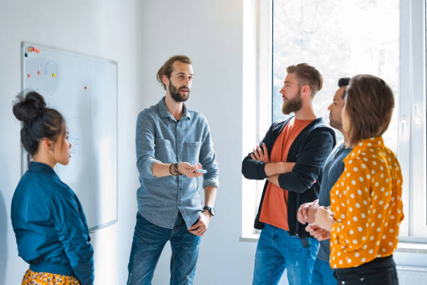 istock Start-up meeting in creative agency 1341637357