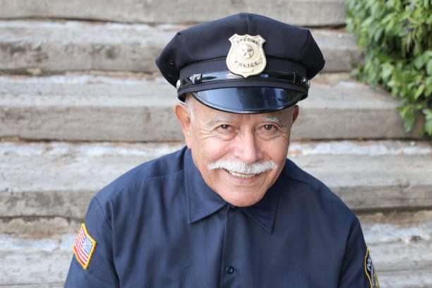 istock Veteran police officer with a mustache 1341637365