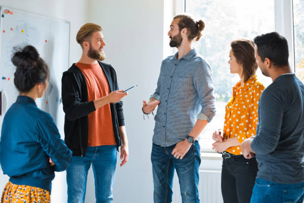 istock Start-up meeting in creative agency 1341637524
