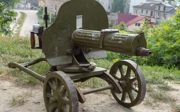 istock The ancient machine gun system of Old Maxim close up 1341650430