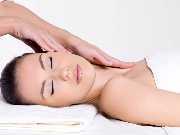 istock Beautiful woman having massage 134165409