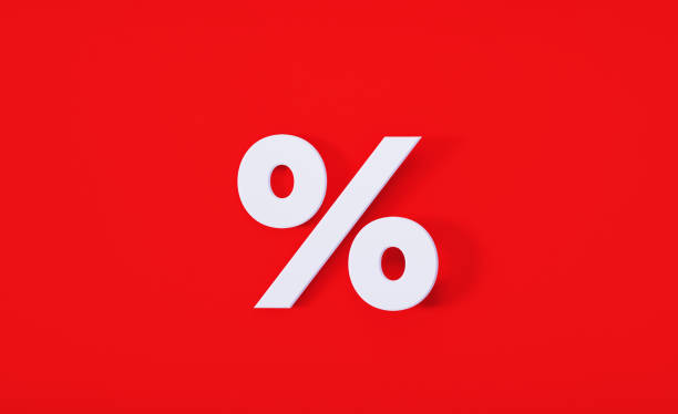 istock White Percentage Sign Sitting On Red Background 1341655324