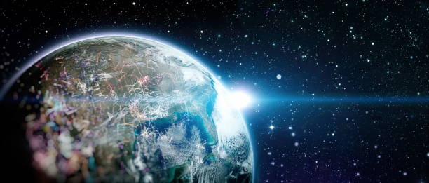 istock Global world network and telecommunication on earth , Technology for internet business.Elements of this image furnished by NASA 1341657751