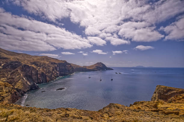 Sao Laurenco in Madeira - rock, clif, sea stock photo