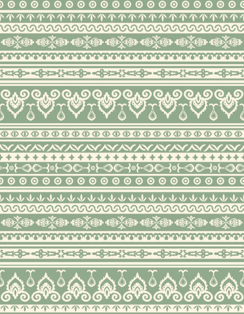 보호, 부족, 손으로 그린 반복 요소 원활한 패턴. - paisley pattern seamless green stock illustrations