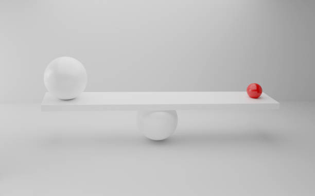 istock Seesaw Perfect Balance - 3D Spheres Render 1341670128