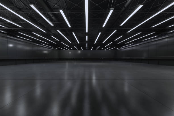 istock Empty hall exhibition centre.The backdrop for exhibition stands, booth,market,trade show.Conversation for activity,meeting.Arena for entertainment,event,sports.Indoor  for Factory,showroom.3d render. 1341673768