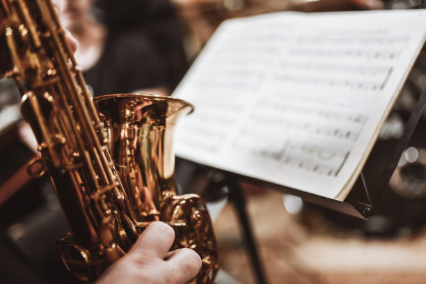 istock Sheet Music Arrangement Written For Sax Player 1341674134