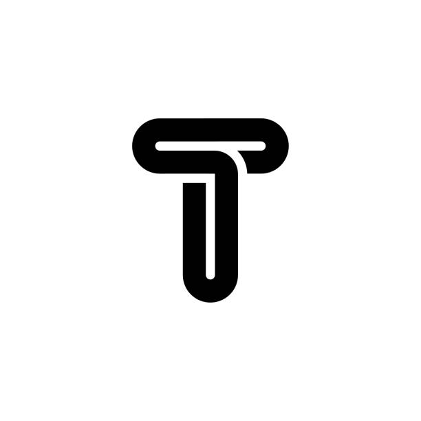 Thick Rounded Line Letter Logotype T Modern Vector Logo Letter Lines T. T Abstract Line Letter Design Vector. Creative Vector Logotype Symbol. robert stock stock illustrations