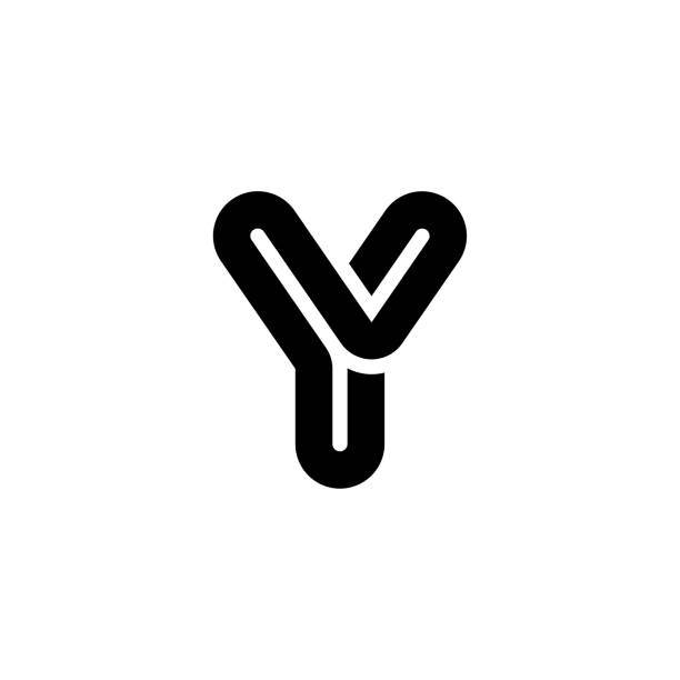 gruba zaokrąglona linia litera logotyp y - letter y stock illustrations