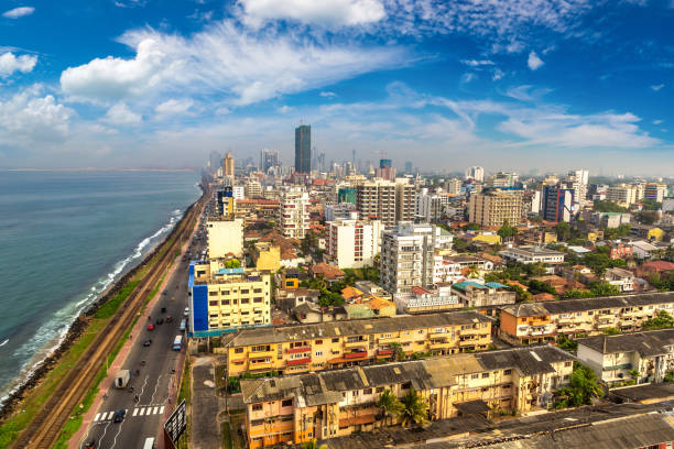 Panoramic view of Colombo Panoramic aerial view of Colombo in a sunny day, Sri Lanka sri lanka skyline stock pictures, royalty-free photos & images