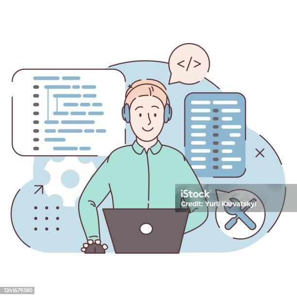 Concept Of Script Coding Programming A Programming Language Programmer ...