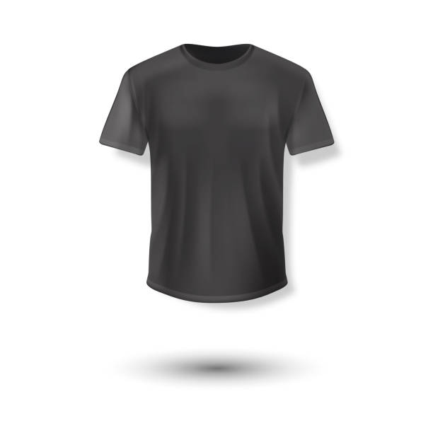 istock Shirt mock up set. T-shirt template. Black, gray and white version, front design. 1341679489