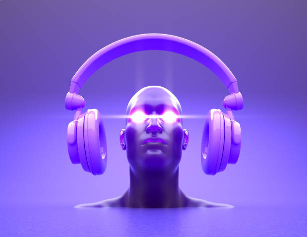 istock Headphones and human head. 1341680358