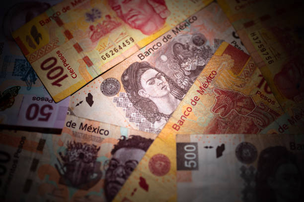 Mexican Peso bills stock photo