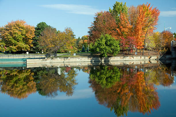 istock Autumnal foliage reflected in Ottawa river. 134168223