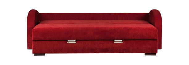 istock Wide red sofa with cushion isolated 1341683591