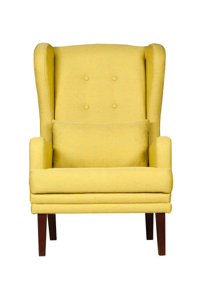 istock Yellow modern chair isolated on white background 1341684483